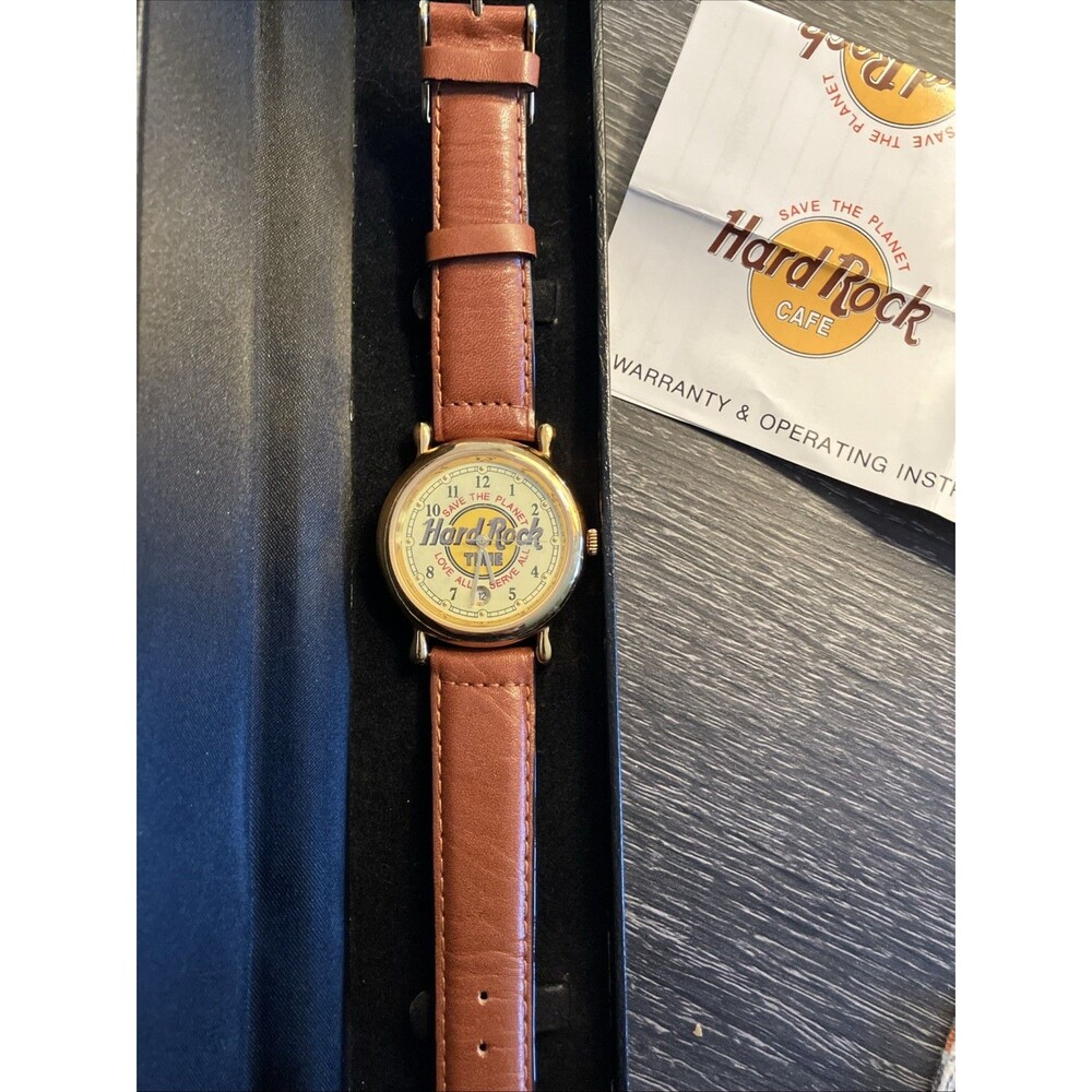 Official Hard Rock Cafe "Save The Planet" Watch Leather New Battery New Box